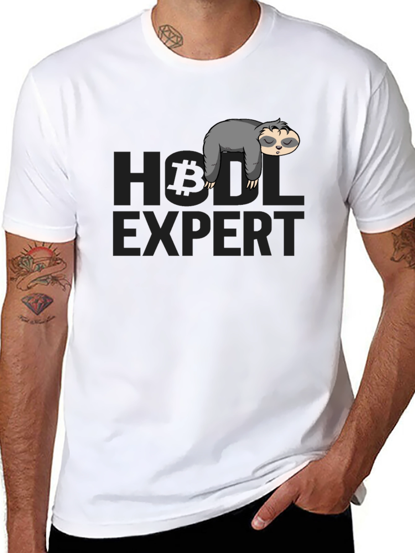 HODL Expert Sloth T-Shirt - Bitcoin Crypto Tee