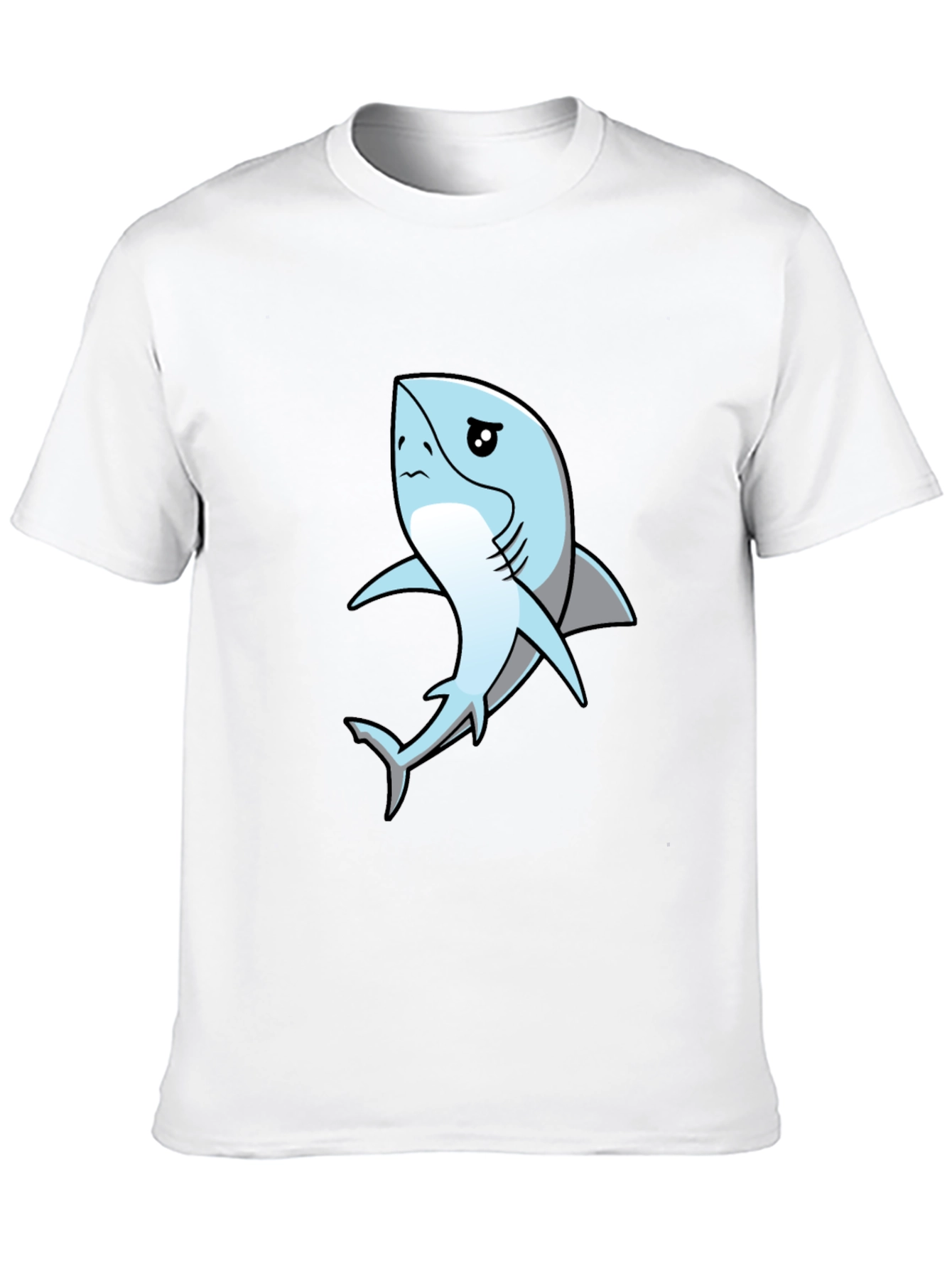 Sad Shark Graphic Black T-Shirt