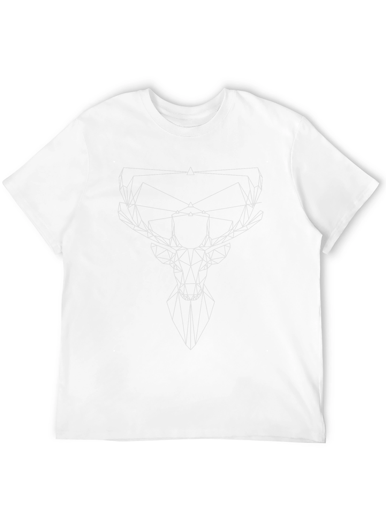 Geometric Deer Head Black T-Shirt
