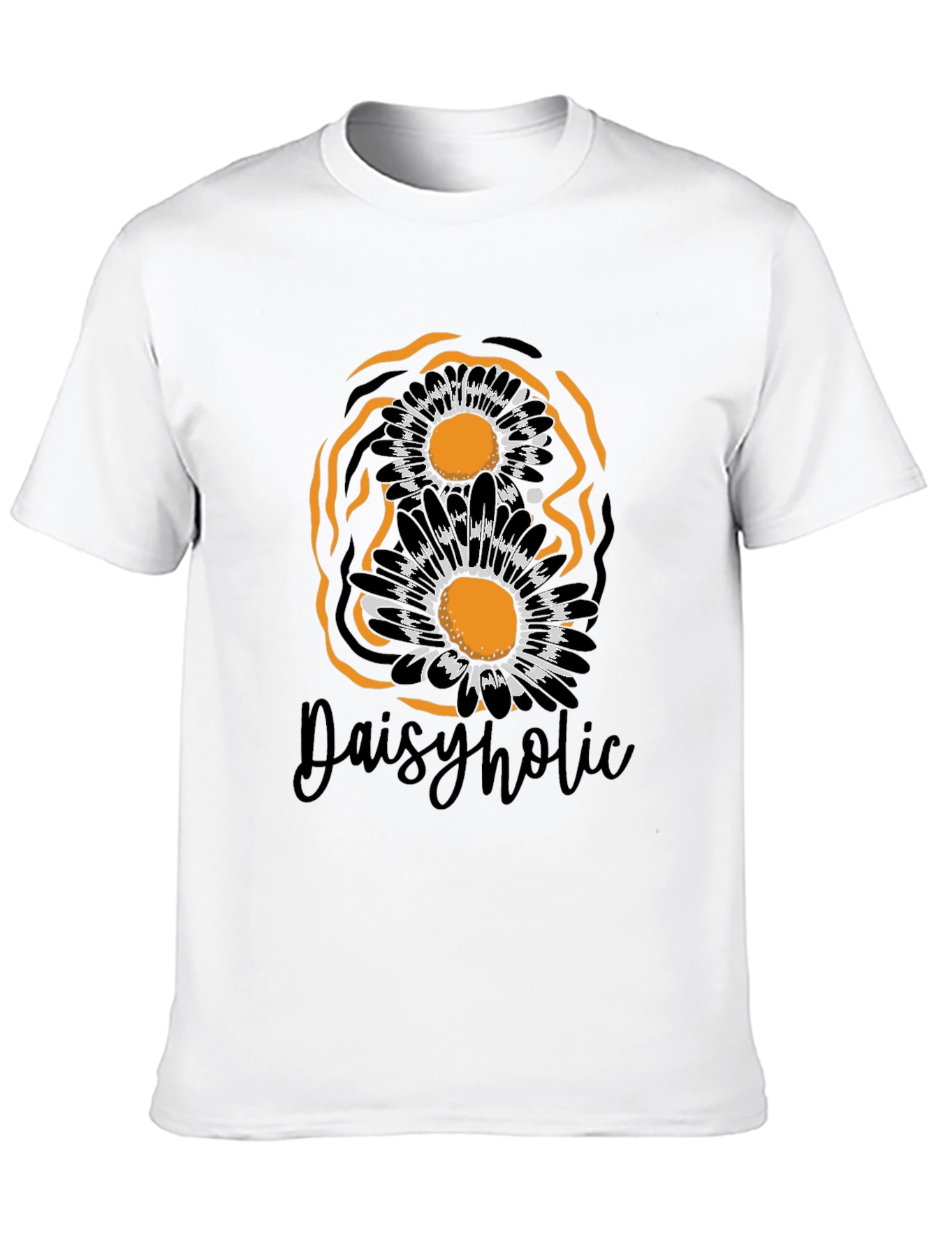Daisyholic Graphic Tee - Black Casual T-Shirt