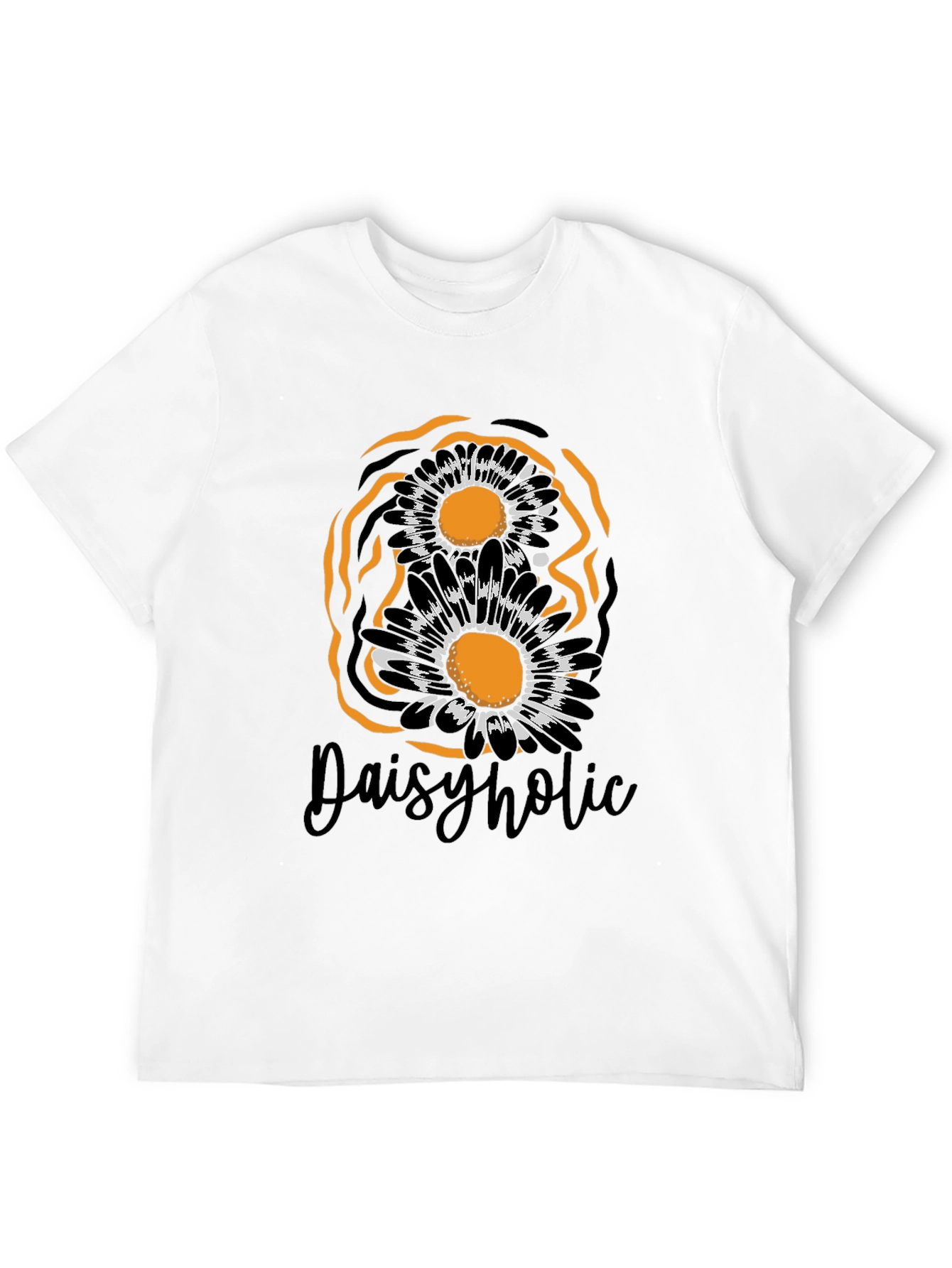 Daisyholic Graphic Tee - Black Casual T-Shirt