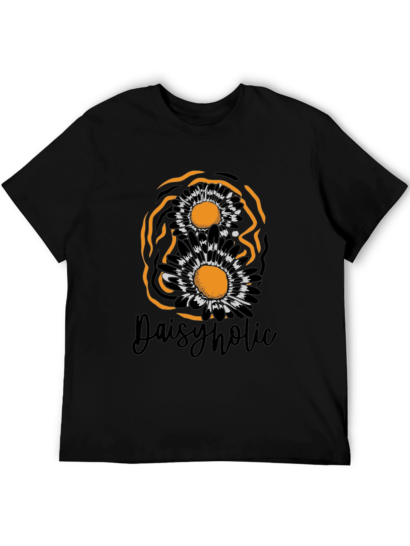 Daisyholic Graphic Tee - Black Casual T-Shirt
