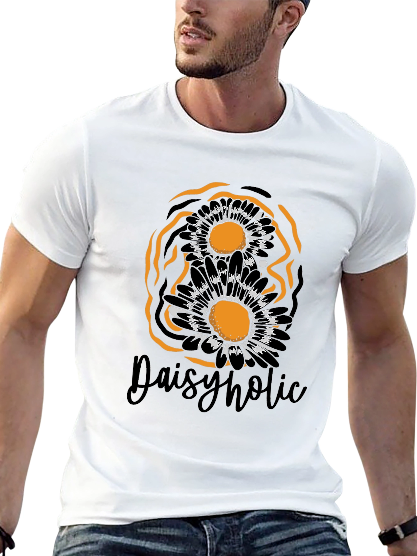 Daisyholic Graphic Tee - Black Casual T-Shirt