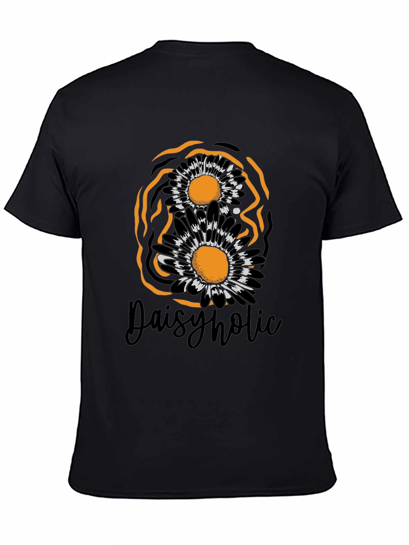 Daisyholic Graphic Tee - Black Casual T-Shirt