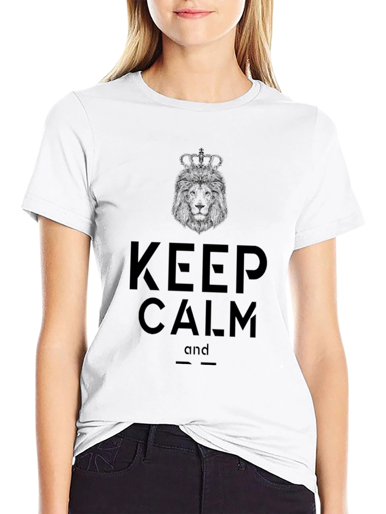 Keep Calm Lion Crown Graphic T-Shirt