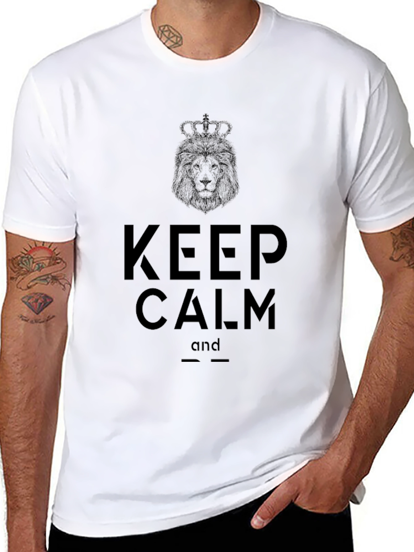 Keep Calm Lion Crown Graphic T-Shirt