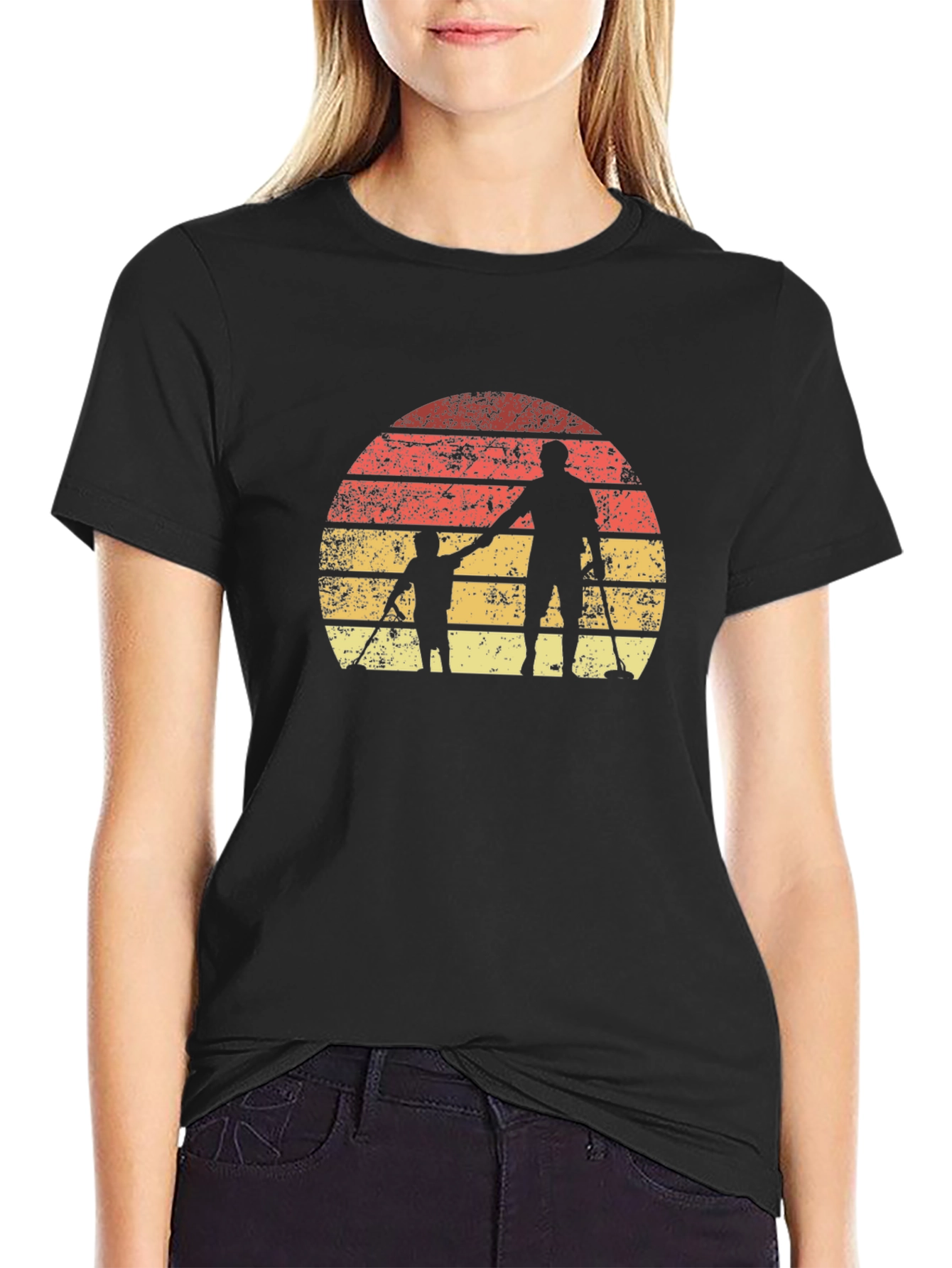Father & Son Metal Detecting Sunset T-Shirt