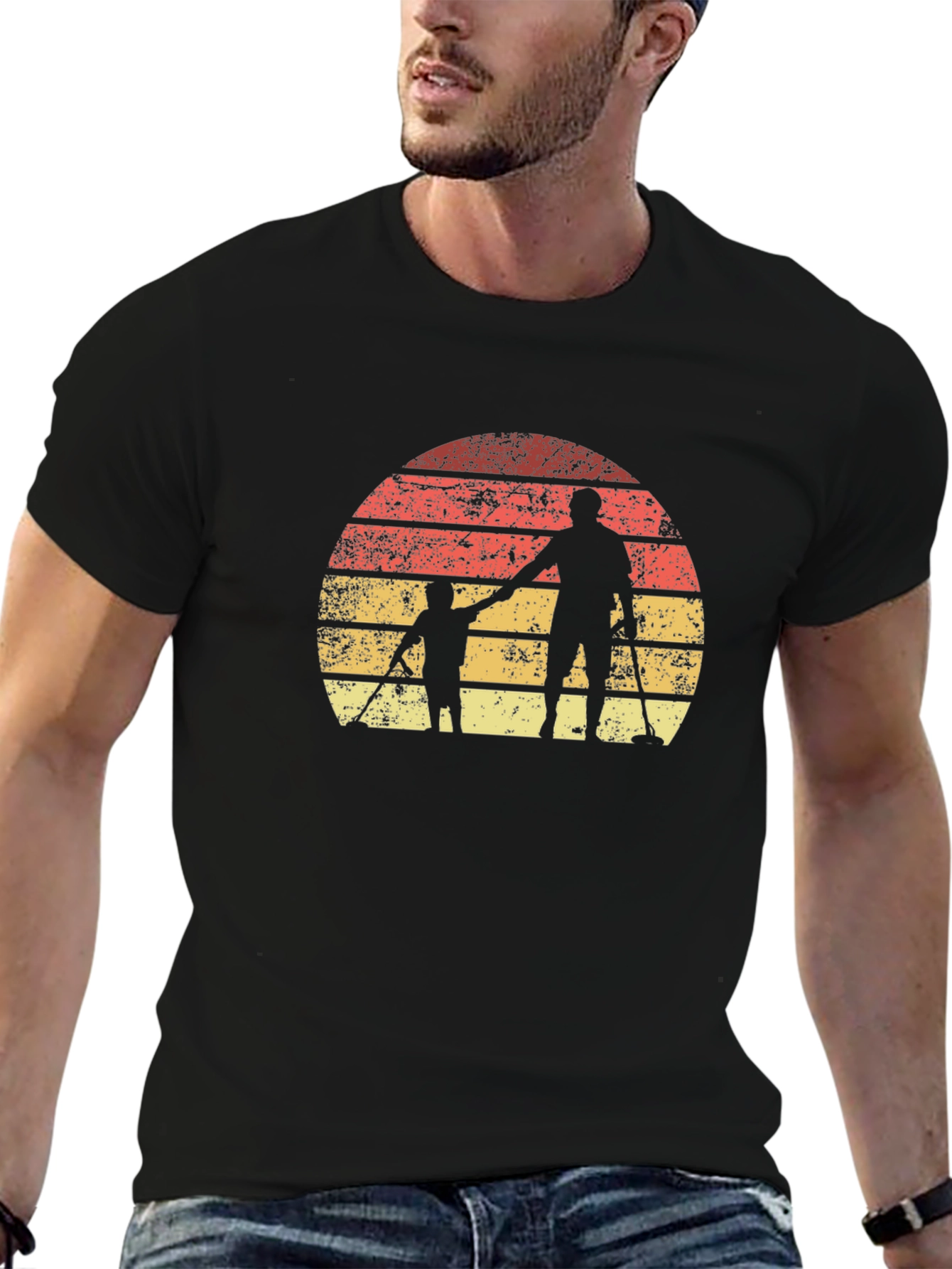Father & Son Metal Detecting Sunset T-Shirt