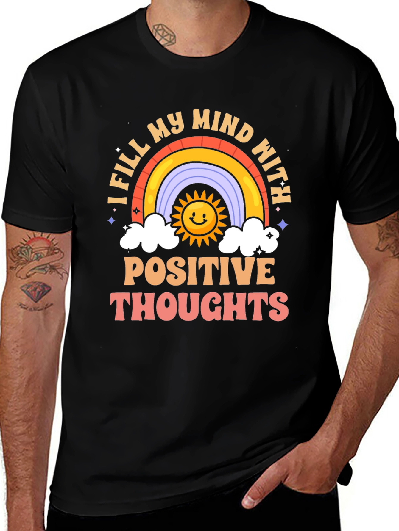 Positive Thoughts Rainbow T-Shirt
