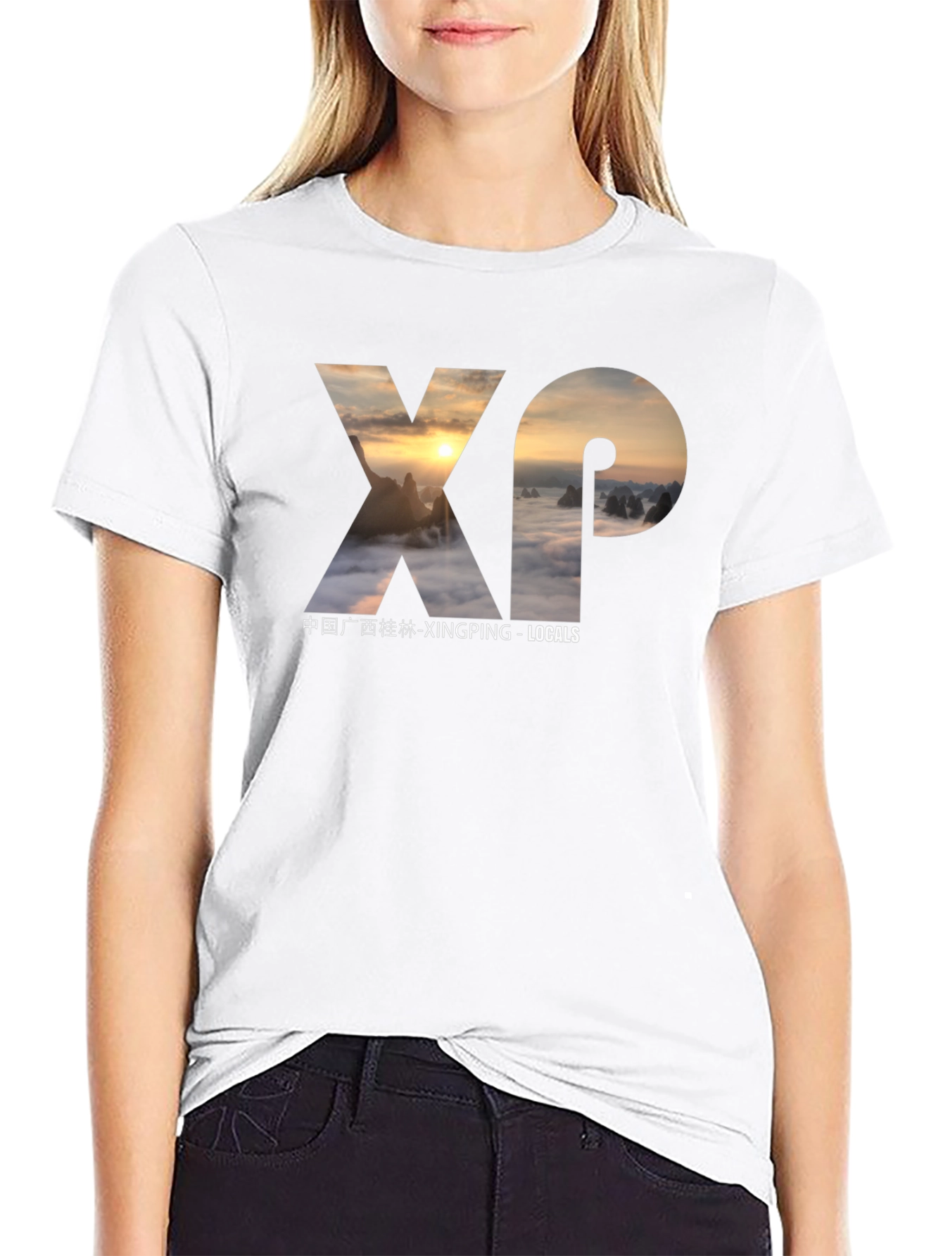 XP Xingping Locals Black Graphic Tee