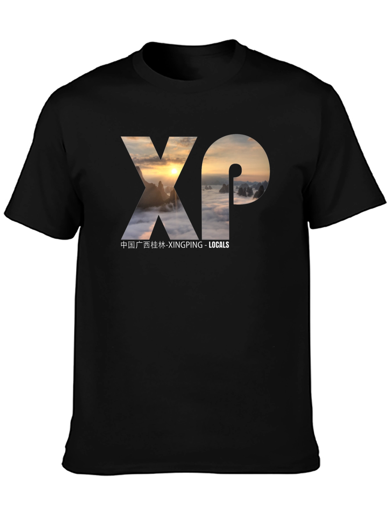 XP Xingping Locals Black Graphic Tee