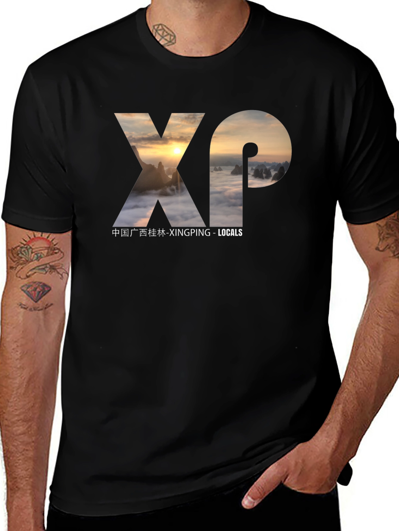 XP Xingping Locals Black Graphic Tee