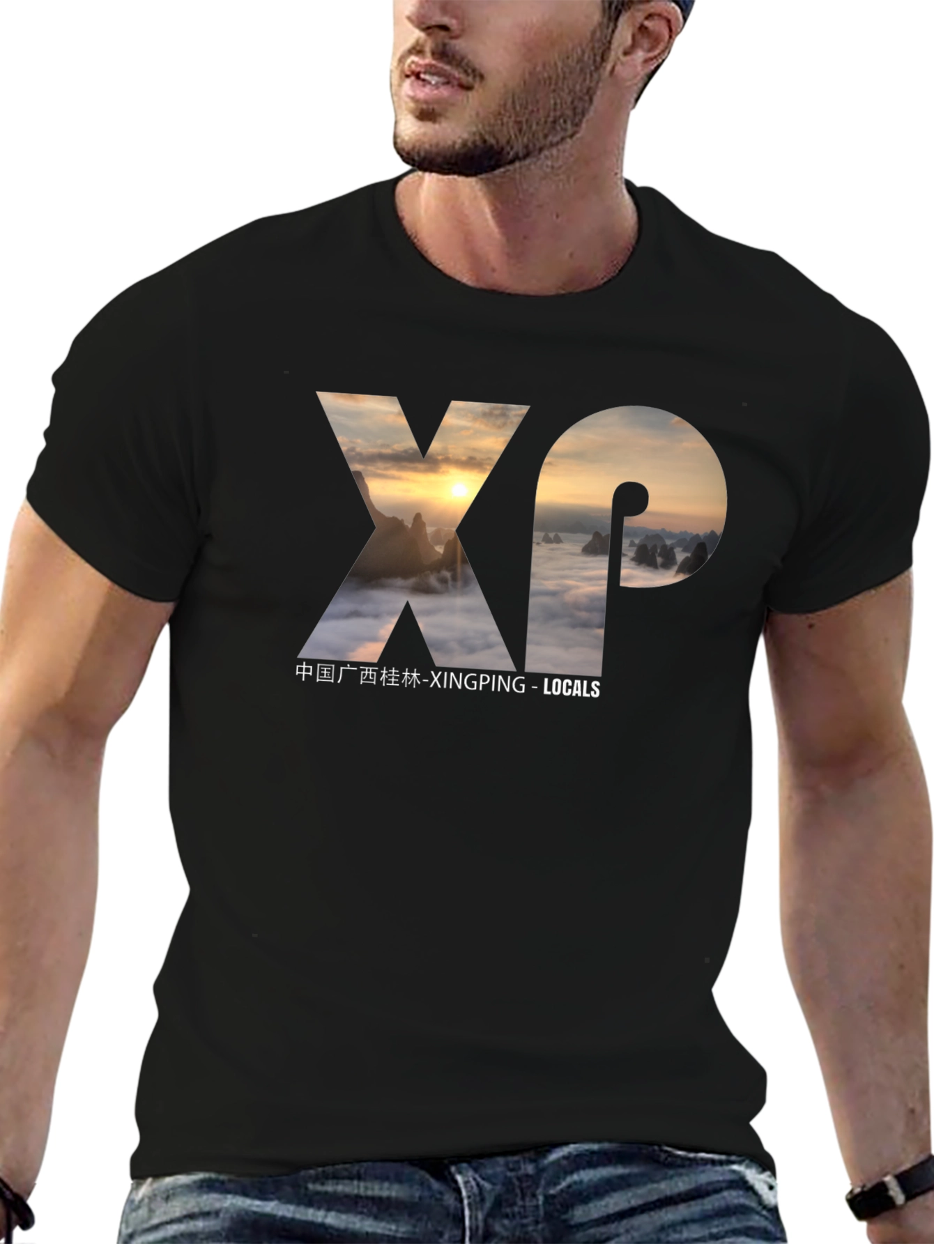 XP Xingping Locals Black Graphic Tee