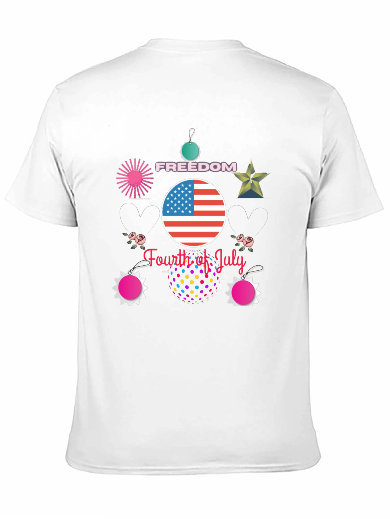Festive Fourth of July Black T-Shirt