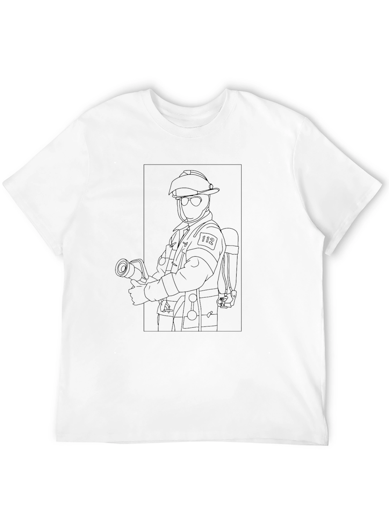 Firefighter Graphic Tee - Black Cotton T-Shirt