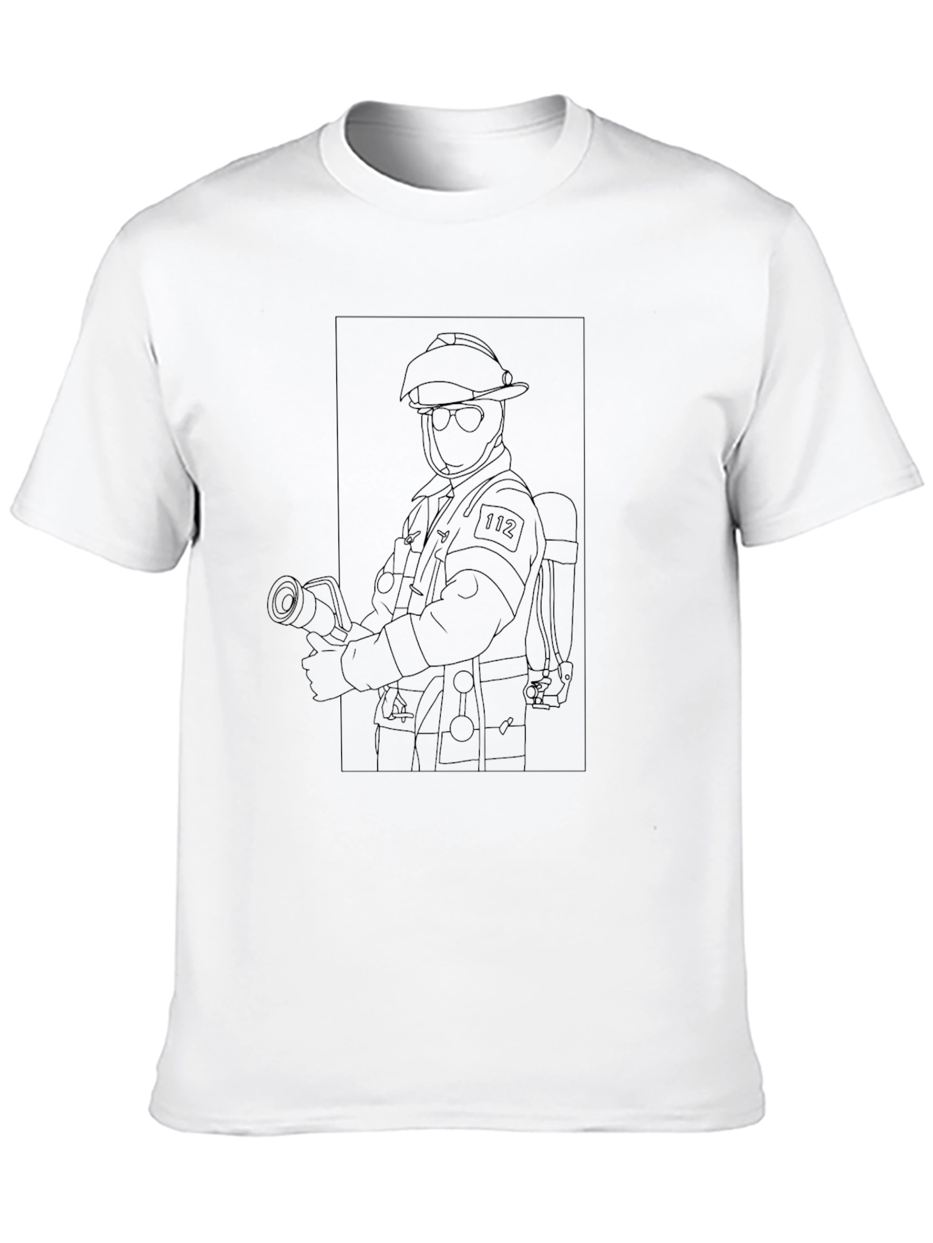 Firefighter Graphic Tee - Black Cotton T-Shirt