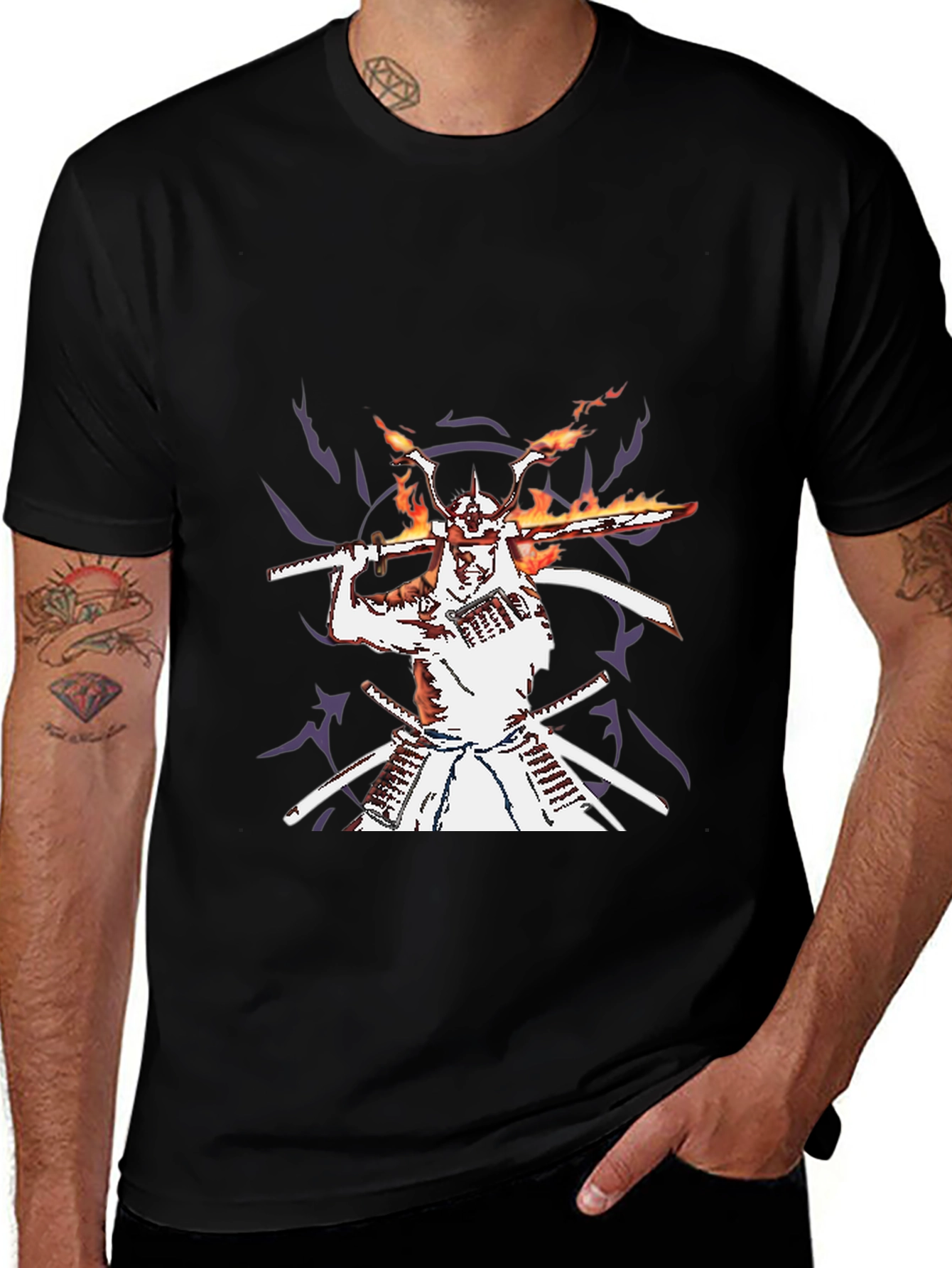 Samurai Graphic Black T-Shirt