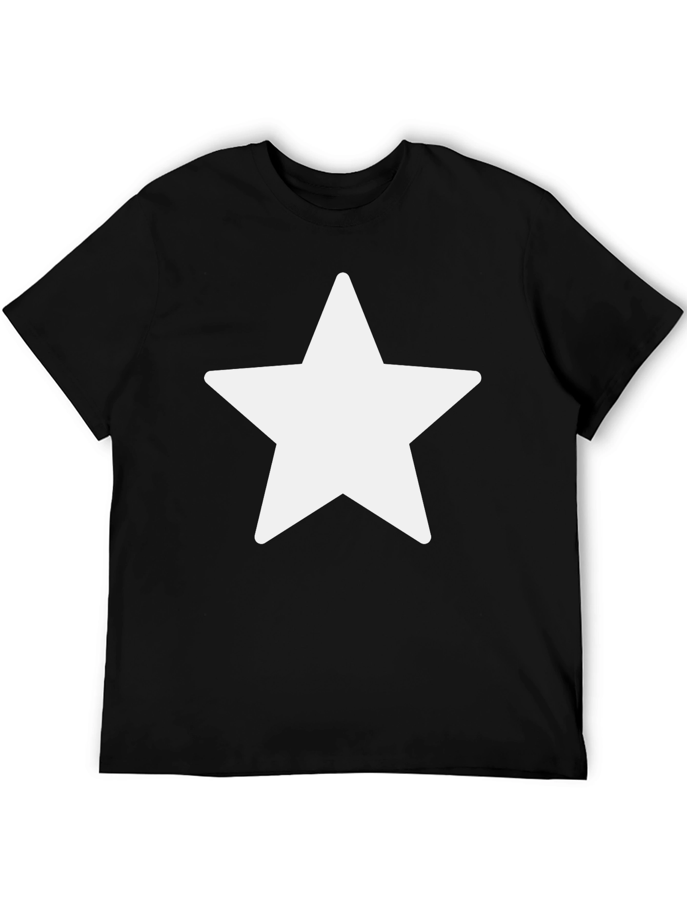 Black T-Shirt with White Star Graphic