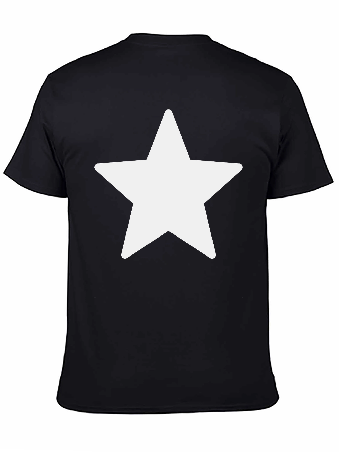 Black T-Shirt with White Star Graphic