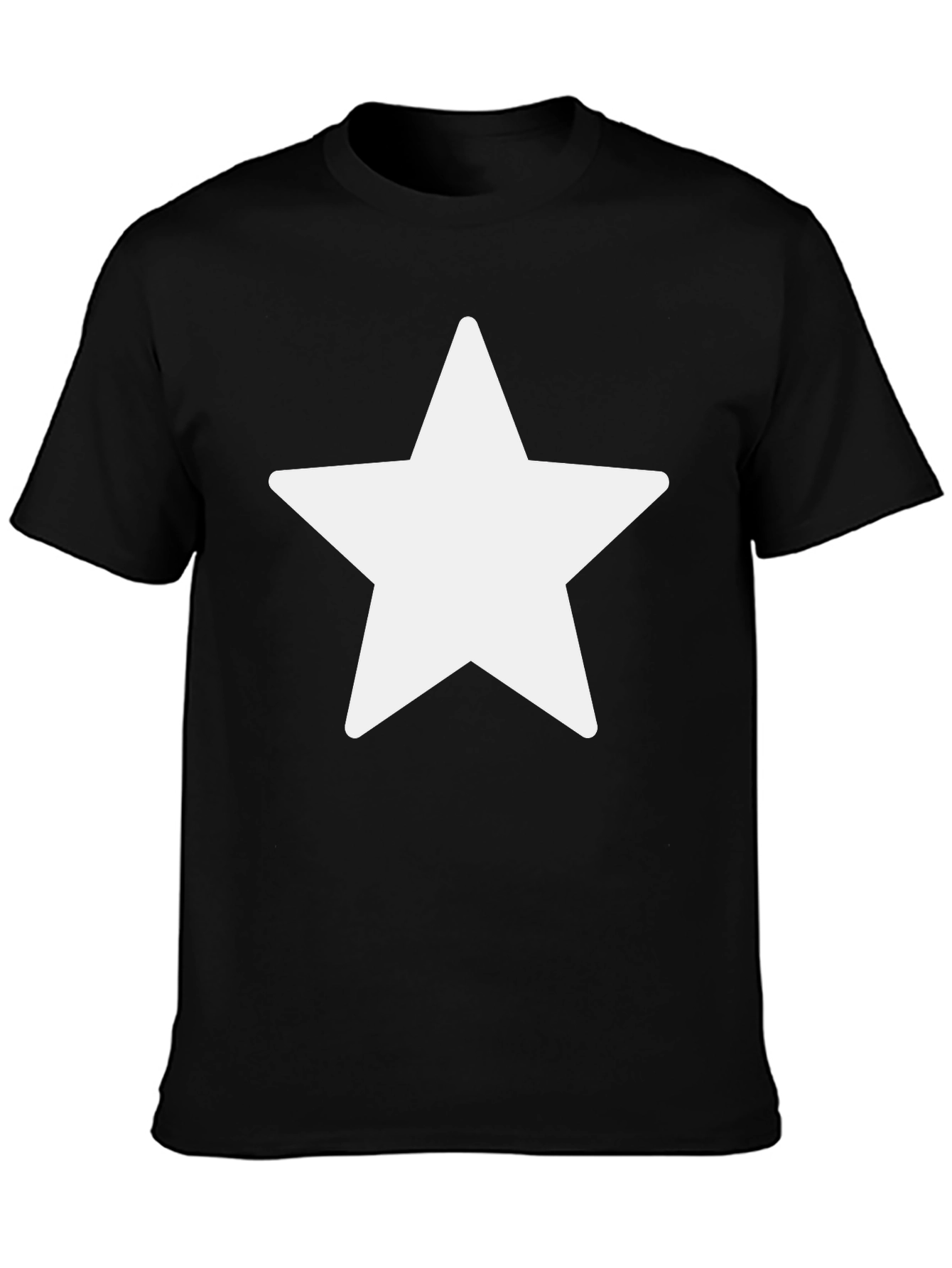 Black T-Shirt with White Star Graphic