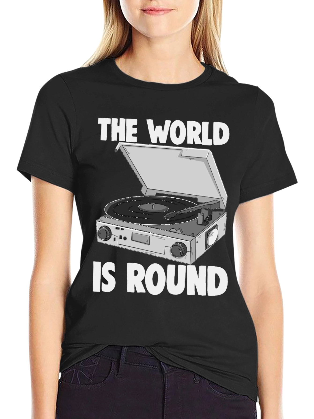 The World is Round Vinyl Turntable T-Shirt