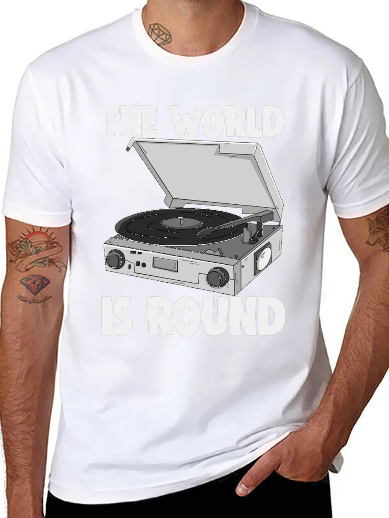 The World is Round Vinyl Turntable T-Shirt