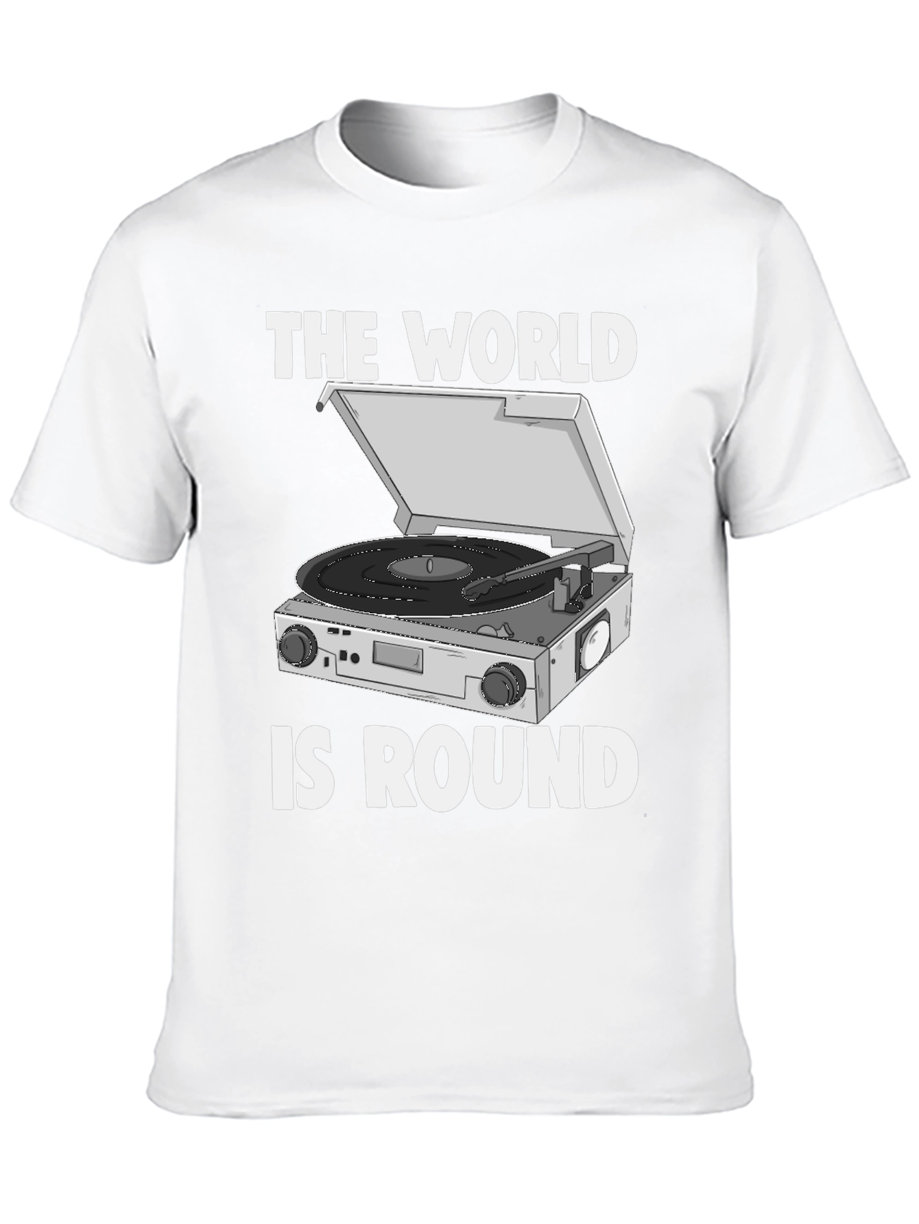 The World is Round Vinyl Turntable T-Shirt