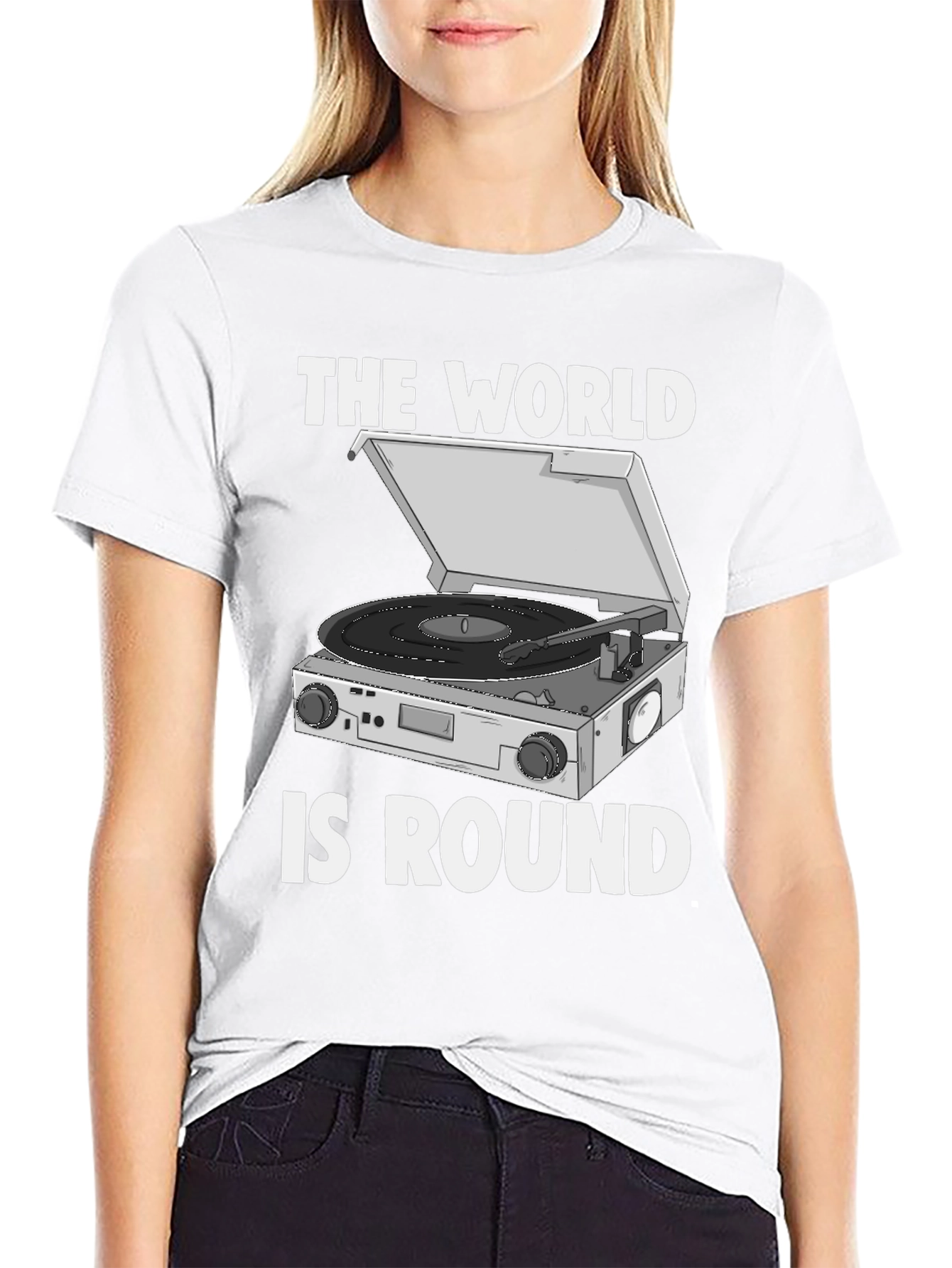 The World is Round Vinyl Turntable T-Shirt