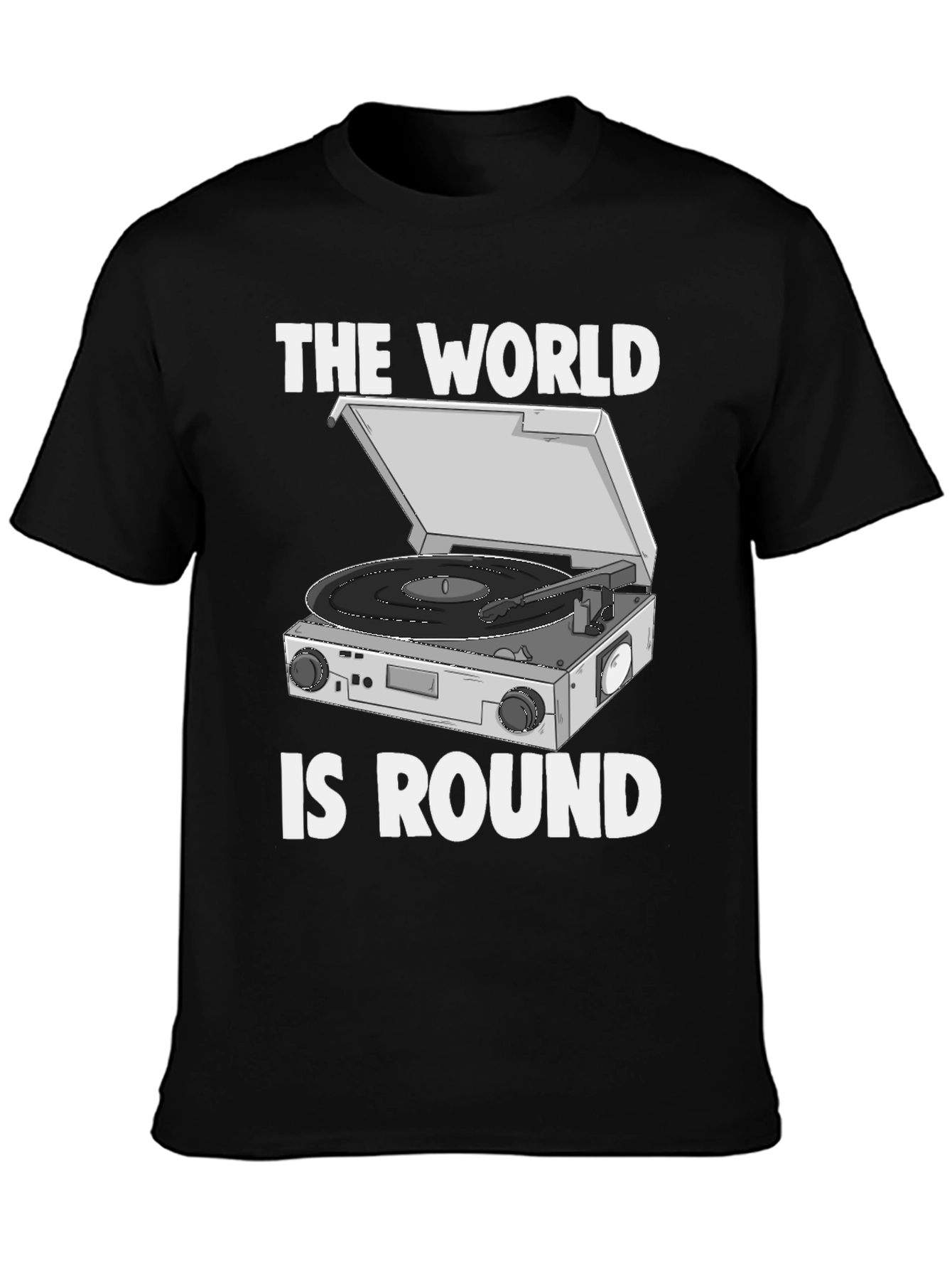 The World is Round Vinyl Turntable T-Shirt