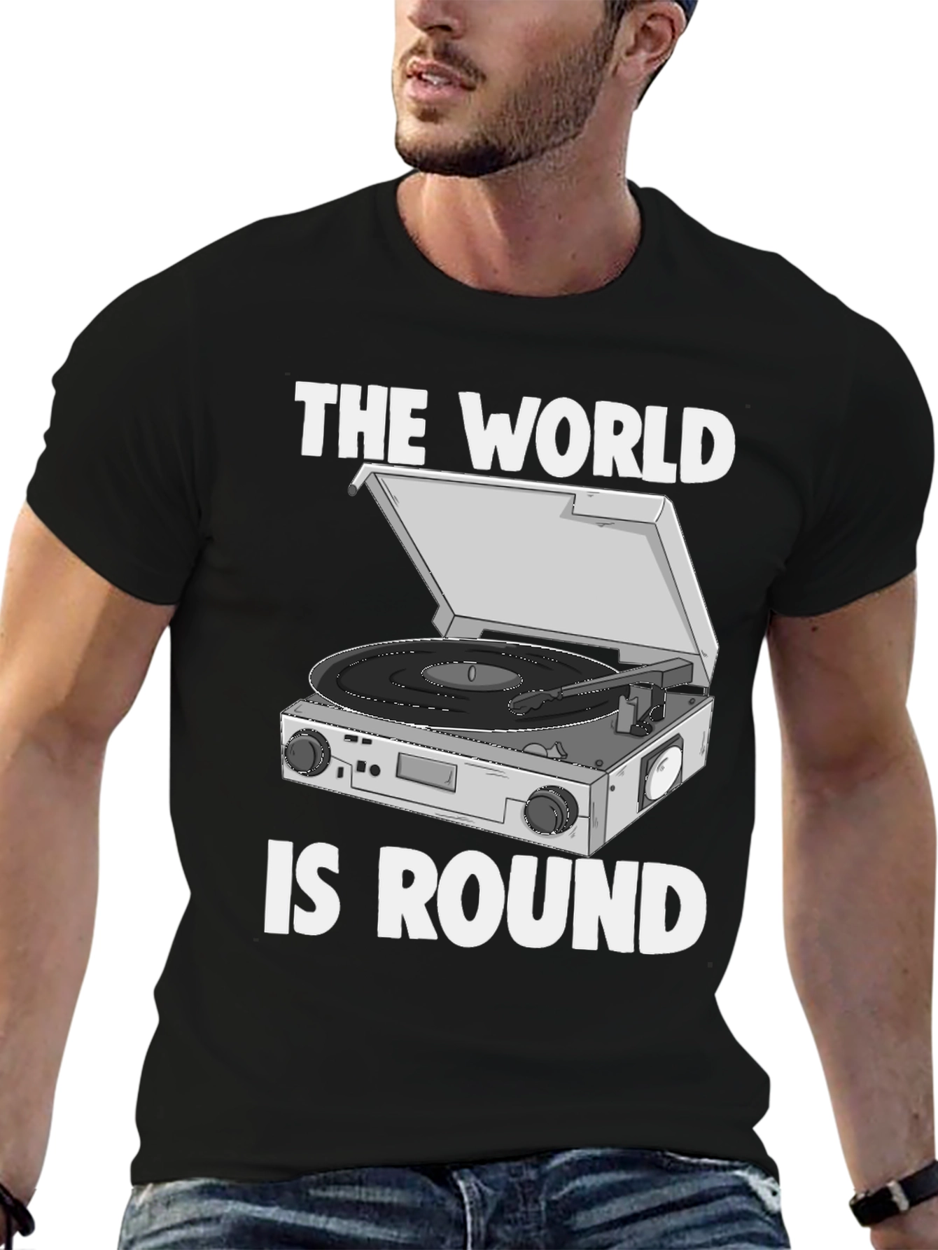 The World is Round Vinyl Turntable T-Shirt