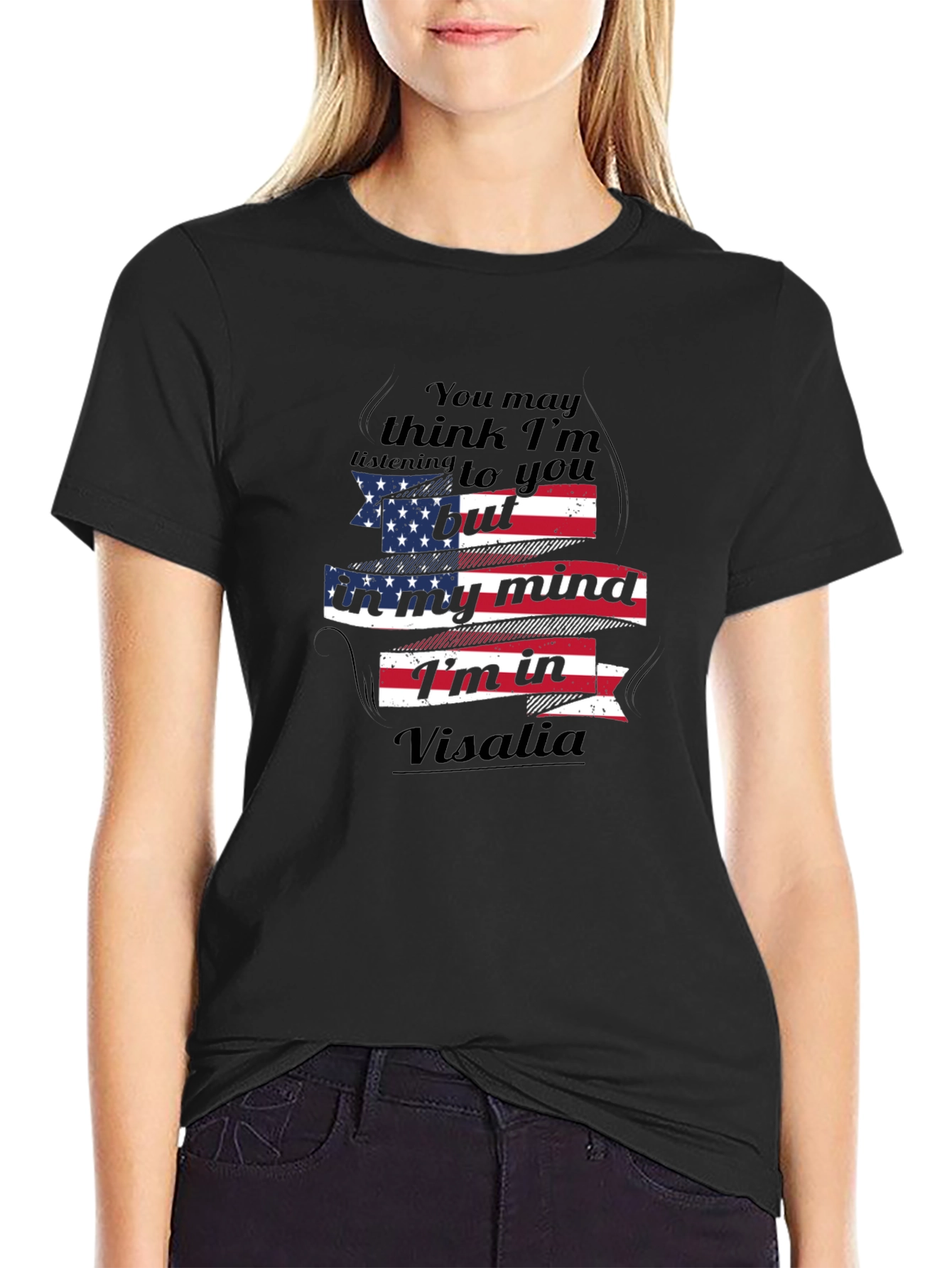 Visalia Mind T-Shirt - Patriotic USA Flag Design