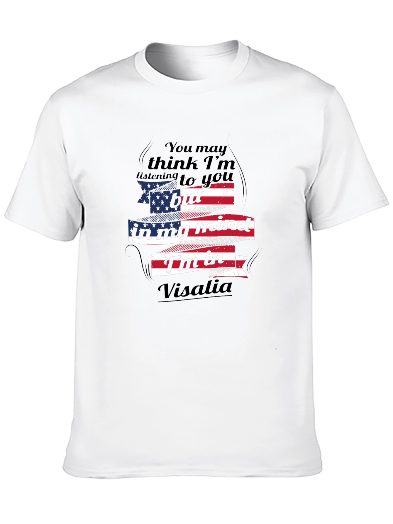 Visalia Mind T-Shirt - Patriotic USA Flag Design