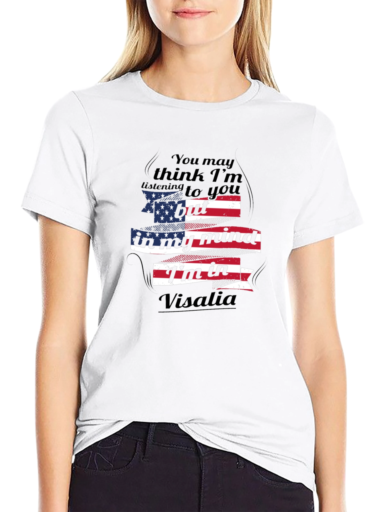 Visalia Mind T-Shirt - Patriotic USA Flag Design