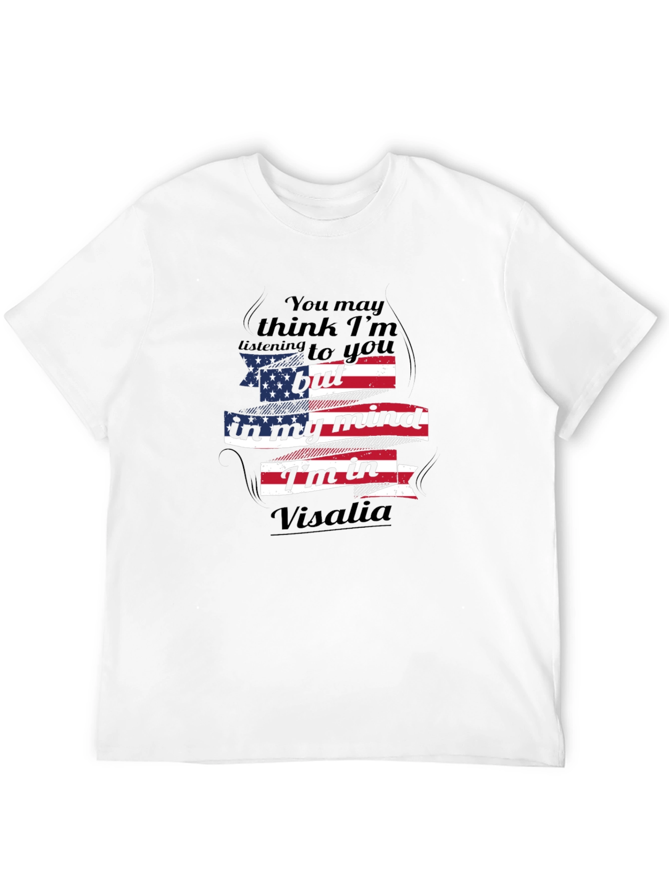 Visalia Mind T-Shirt - Patriotic USA Flag Design
