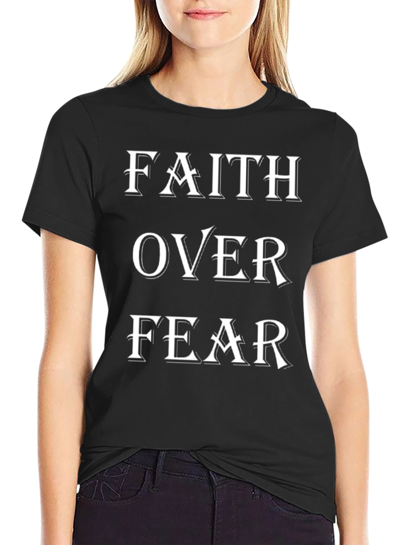 Faith Over Fear Graphic Tee - Black