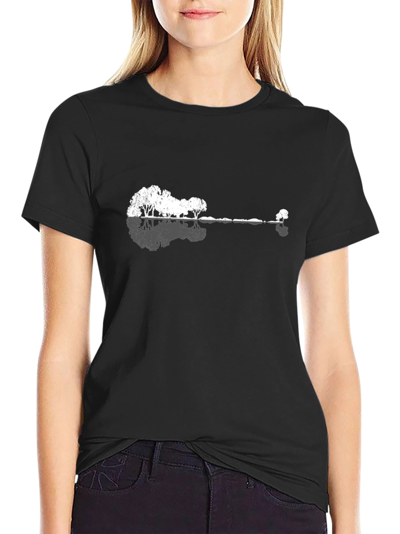Nature Guitar T-Shirt - Black Cotton Tee