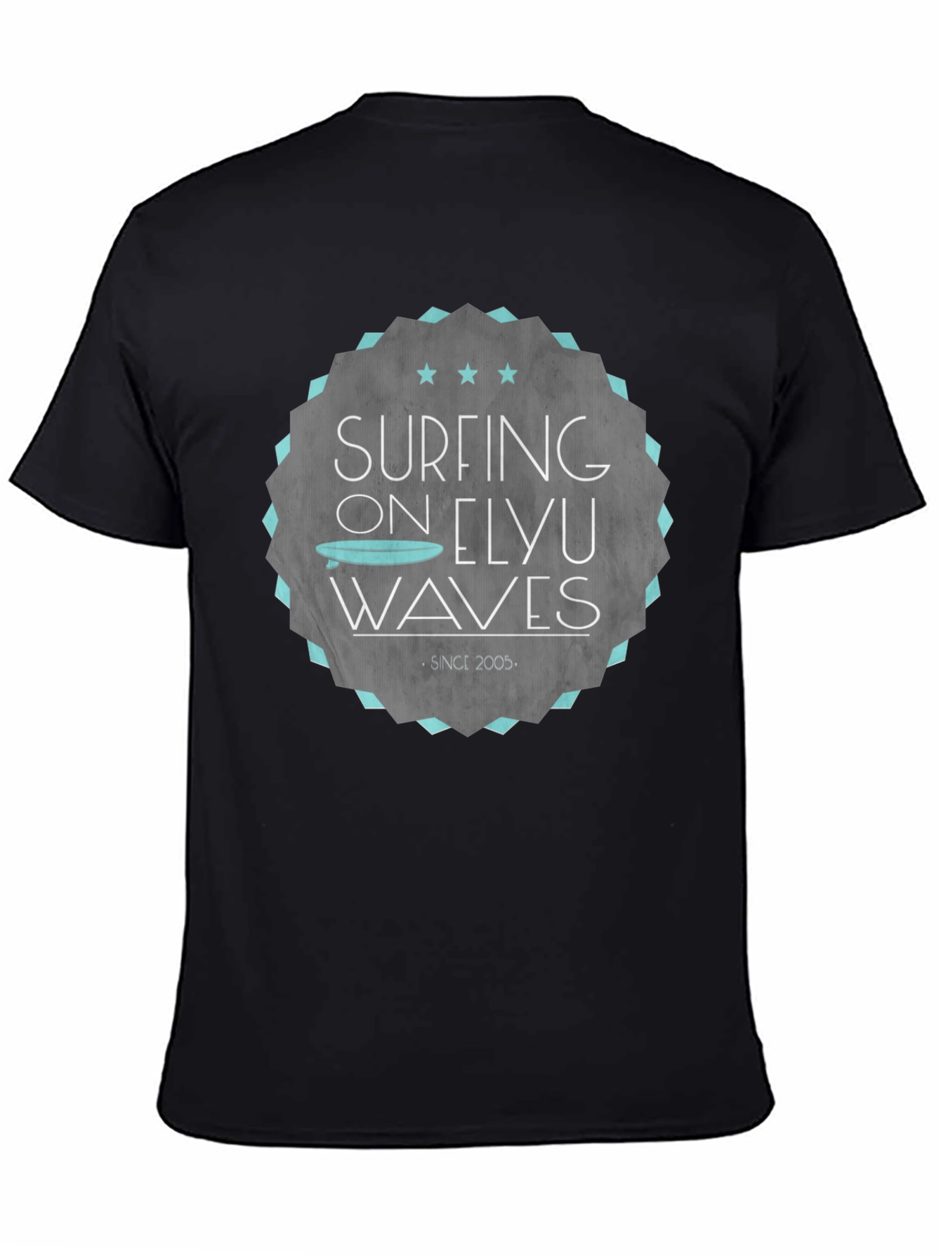 Surfing Elyu Waves Graphic Tee - Black