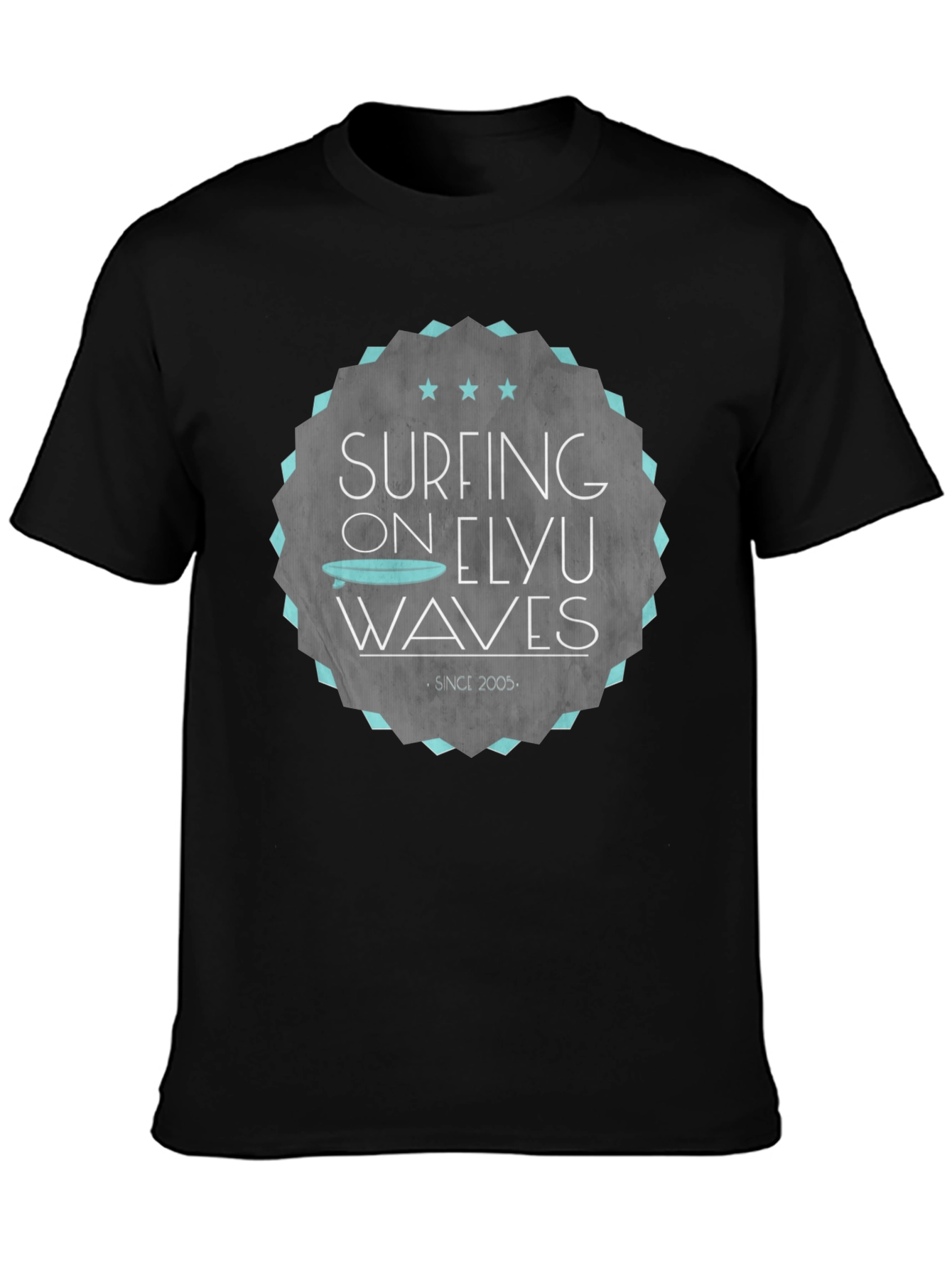 Surfing Elyu Waves Graphic Tee - Black