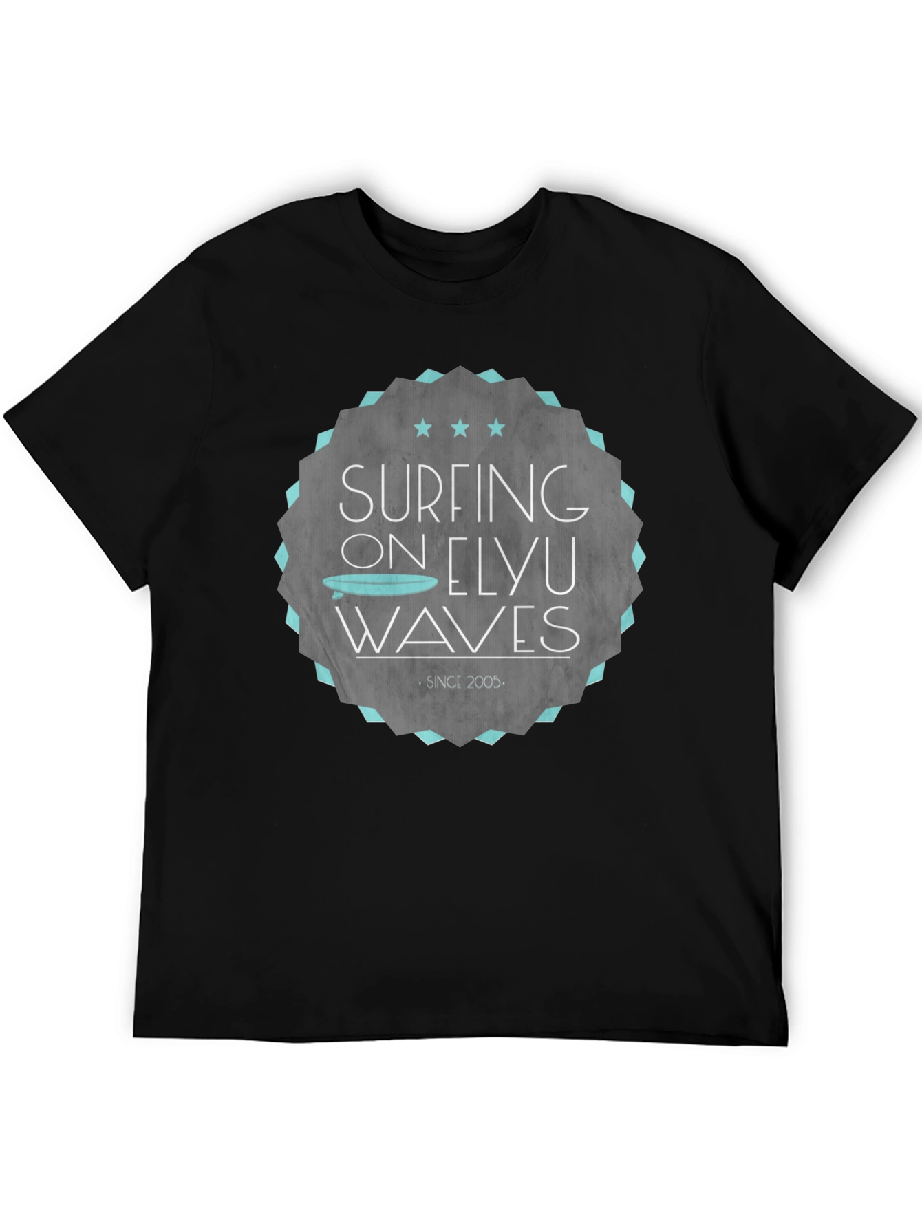 Surfing Elyu Waves Graphic Tee - Black