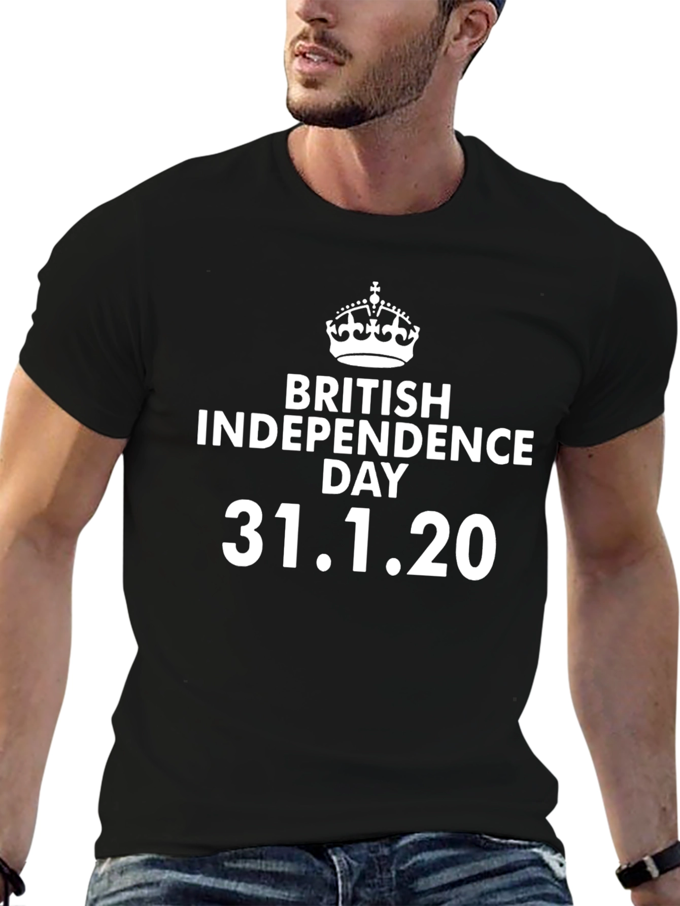 British Independence Day T-Shirt - Black Cotton Tee