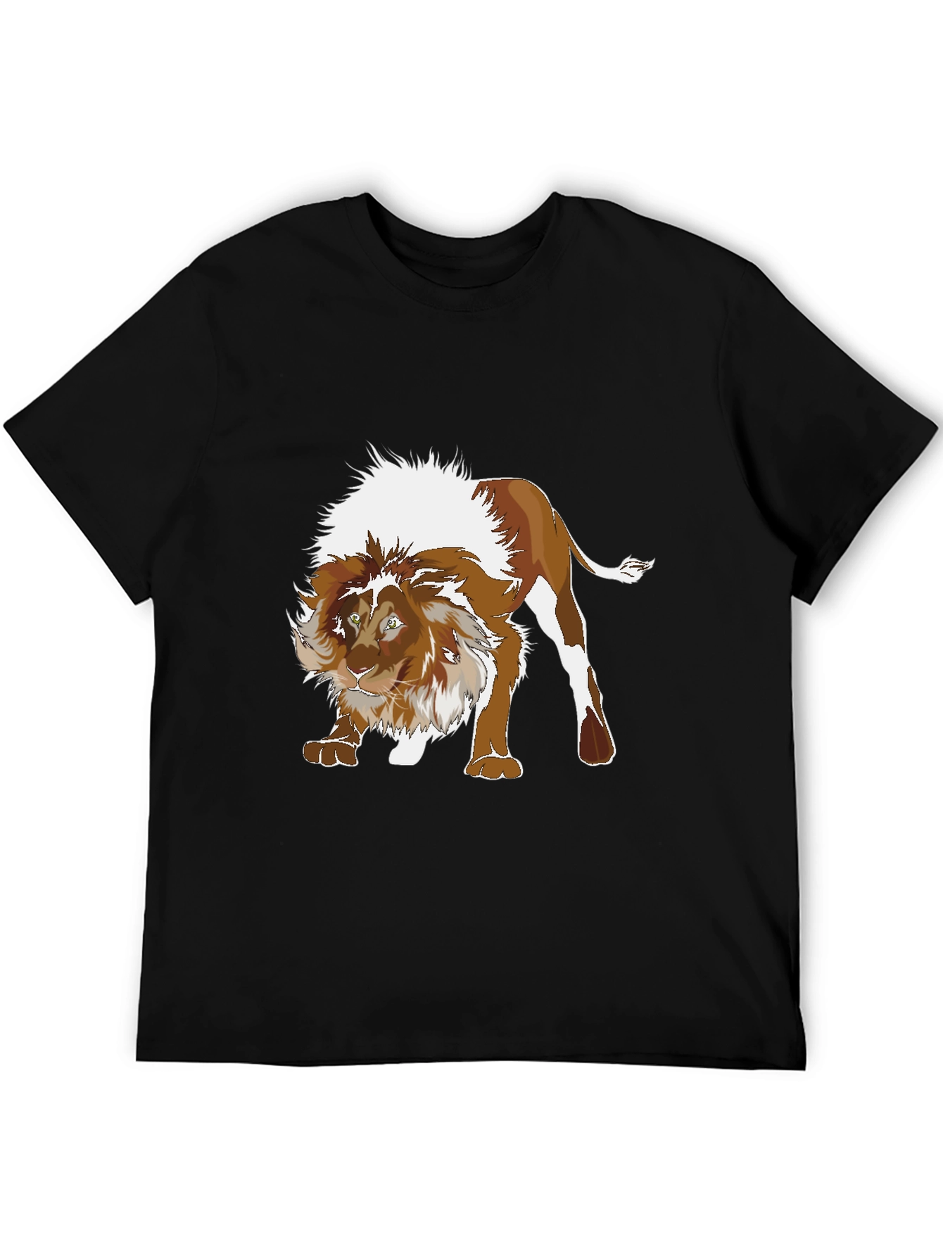 Lion Graphic Tee - Fierce Animal Print T-Shirt