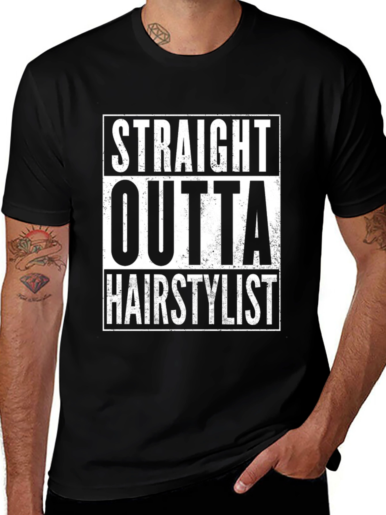Straight Outta Hairstylist Graphic Tee - Black