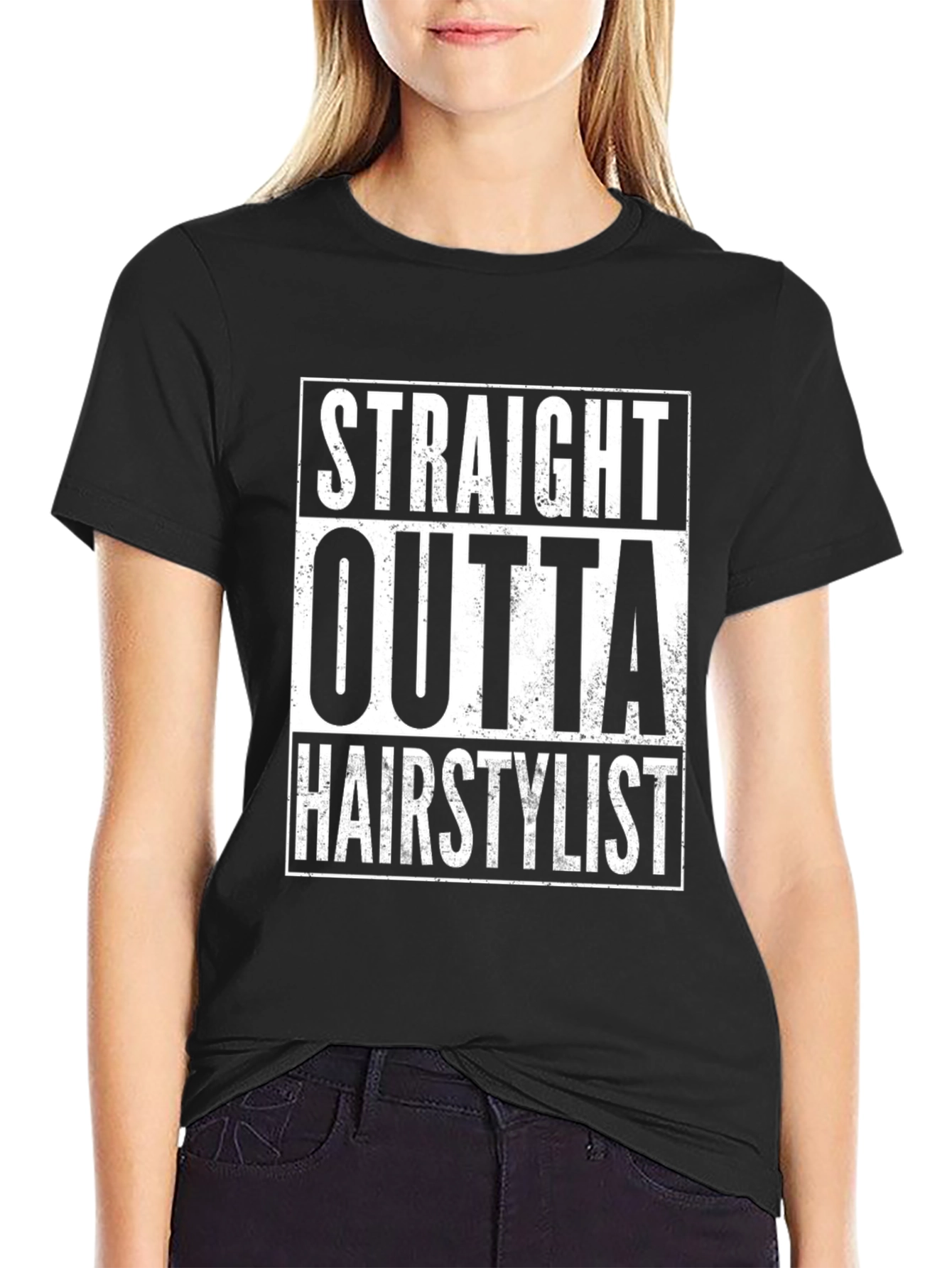 Straight Outta Hairstylist Graphic Tee - Black