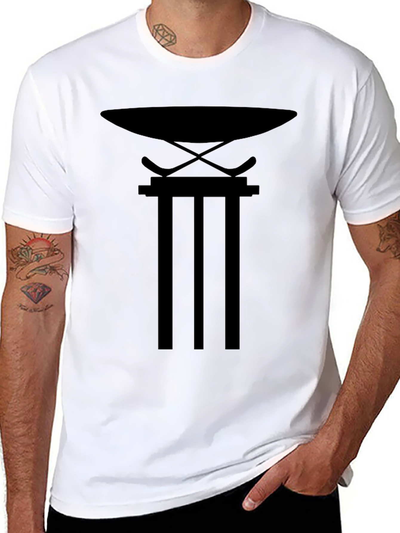 Black Graphic Tee - Hockey Stand