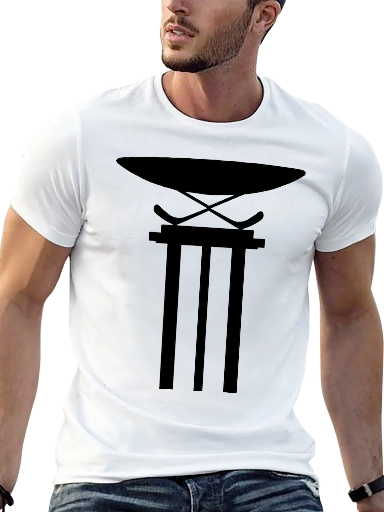 Black Graphic Tee - Hockey Stand