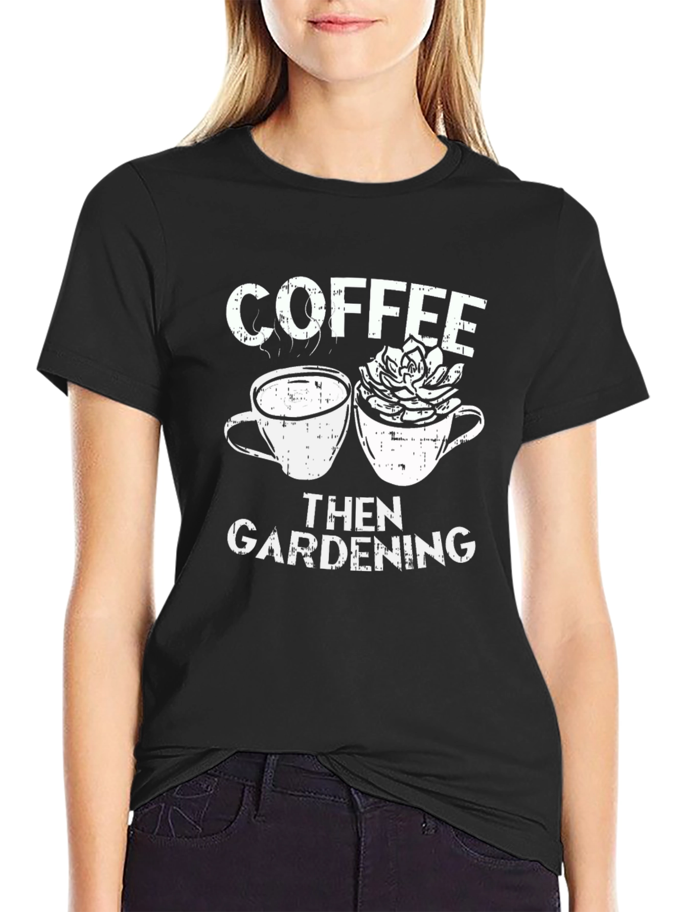 Coffee Then Gardening Graphic T-Shirt