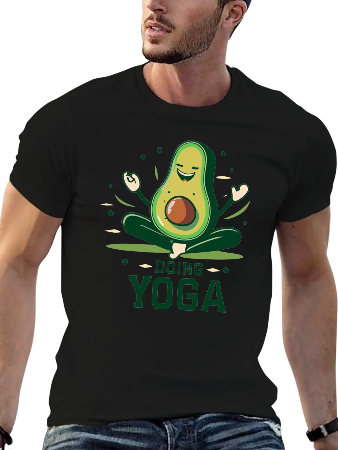 Yoga Avocado Black T-Shirt