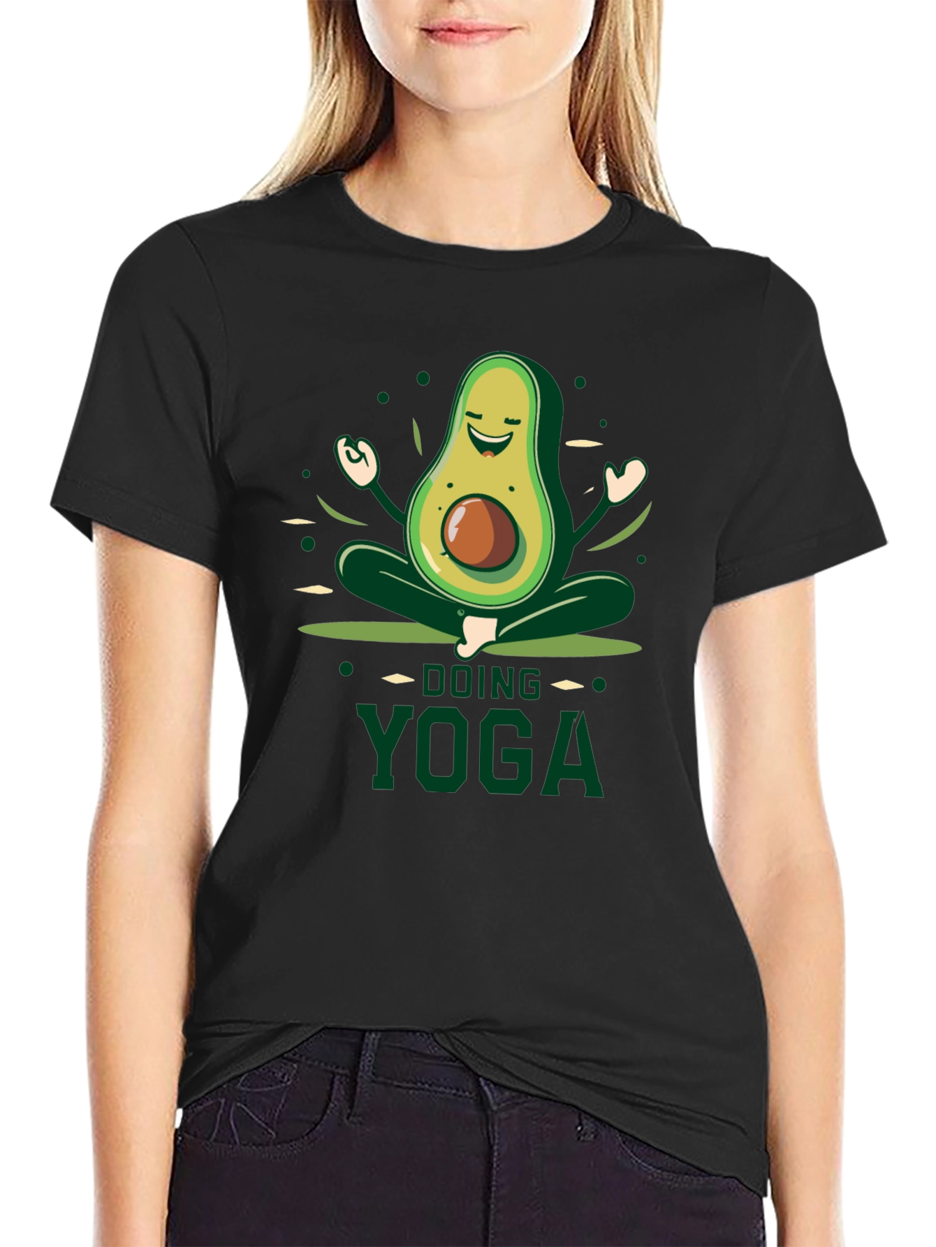 Yoga Avocado Black T-Shirt