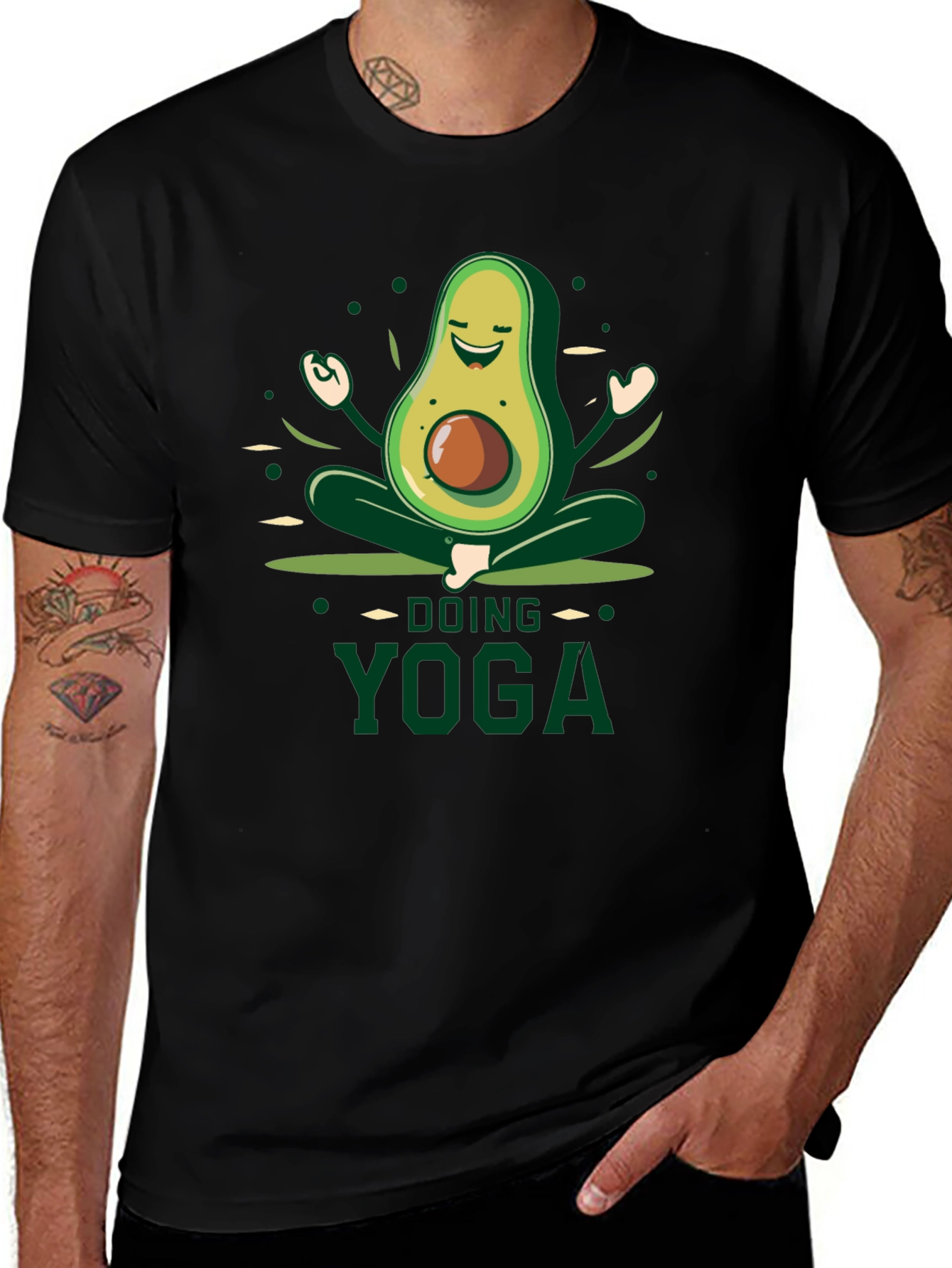 Yoga Avocado Black T-Shirt