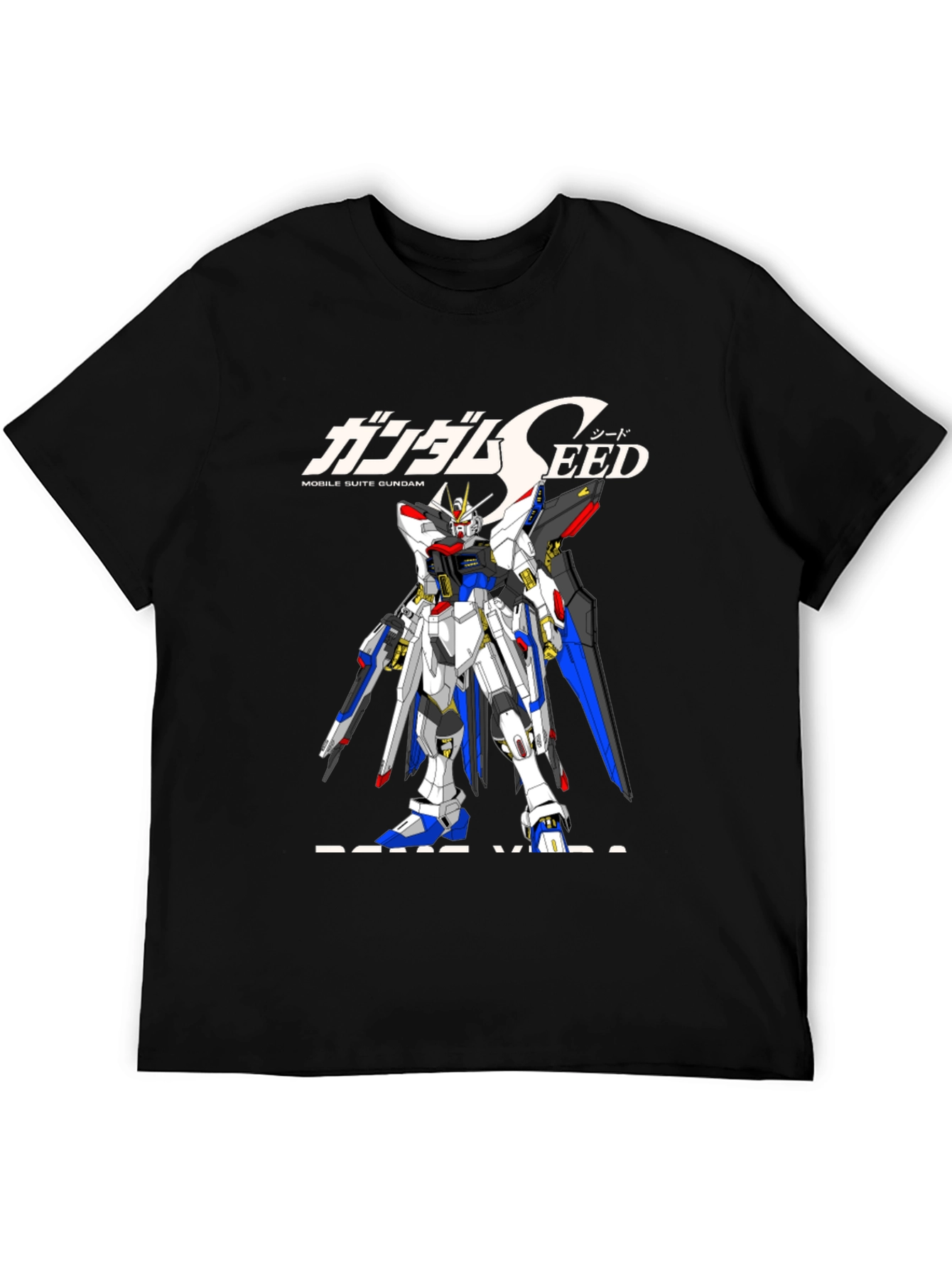 Gundam Seed Black T-Shirt - Anime Robot Design